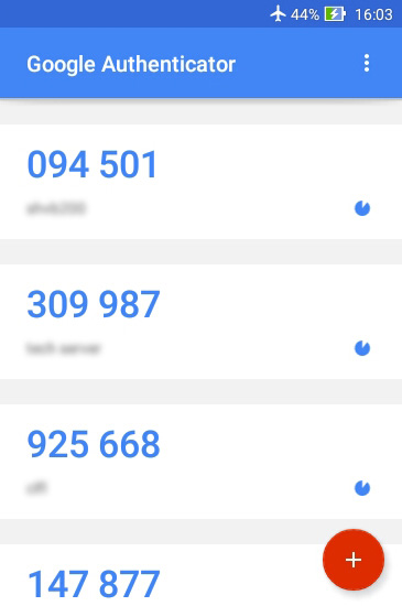رمز یکبار مصرف در Google Authenticator