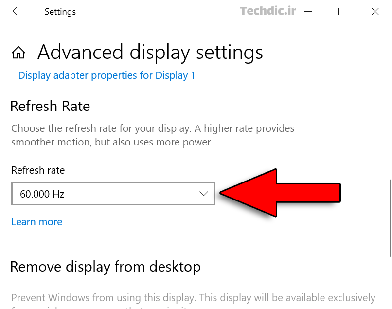 تغییر نرخ تازه سازی یا ریفرش ریت (Refresh rate) در ویندوز 10
